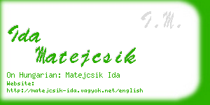 ida matejcsik business card